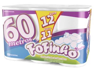 PAPEL HIG. FOFINHO FOLHA SIMPLES 60M C/12