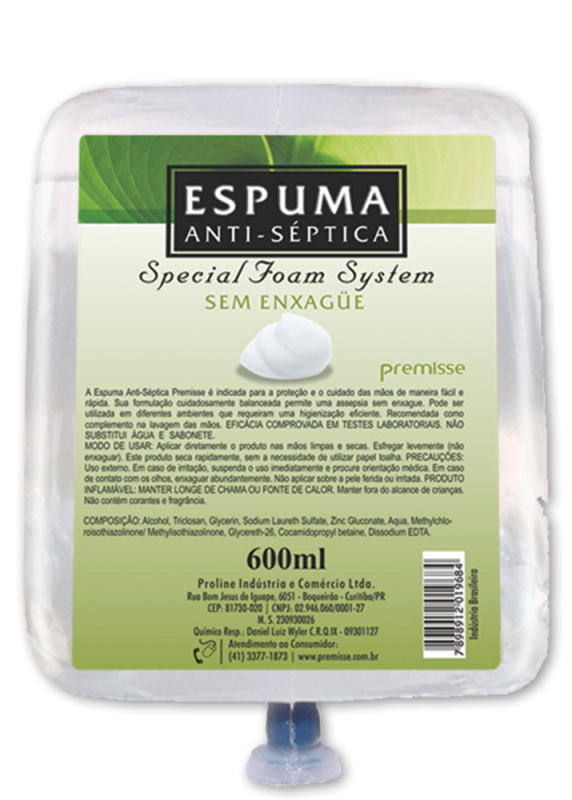 ÁLCOOL ESPUMA ANTISSÉPTICA 600ML
